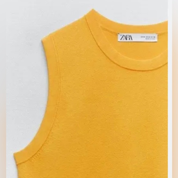 ZARA SLEEVELESS TOP SIZE M COLOR LIGHT YELLOW  NWT - Picture 8 of 13